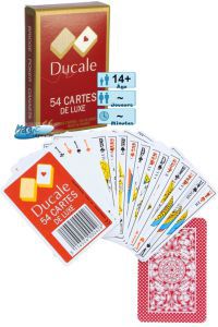 Jeux de 54 cartes de luxe - Ducale - Rouge
